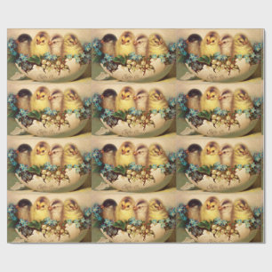 KIPPEN, BLOEMEN EN PAASEIEREN CADEAUPAPIER