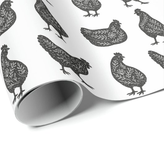 Kippen Cadeaupapier (Rol Hoek)