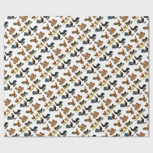 kippen cadeaupapier (Vlak)