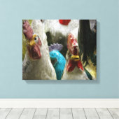  kippen canvas afdruk (Insitu (Houten vloer))