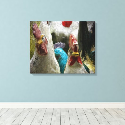 kippen canvas afdruk (Insitu (Houten vloer))