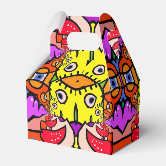 Kippen & Chili Peppers Gable Favor Box Bedankdoosjes (Achterkant)