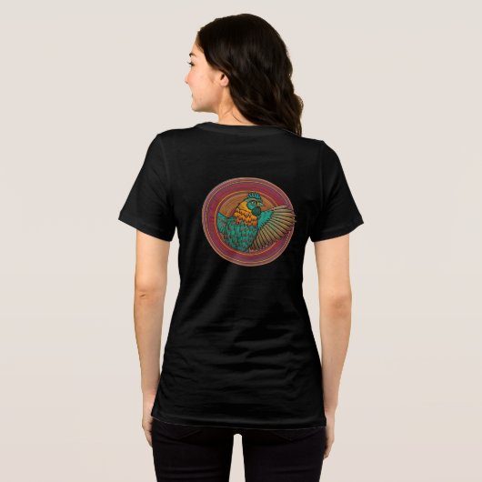 Kippen Cirkel Ontwerp Tri-Blend Shirt (Achterkant volledig)