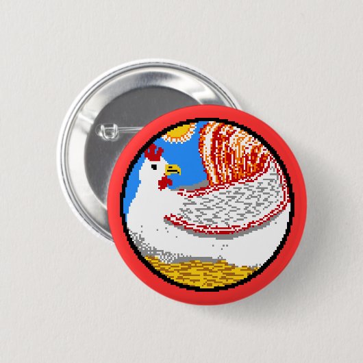 Kippen! Cluck Cluck Cluck. Ronde Button 5,7 Cm (Voorkant /achterkant)