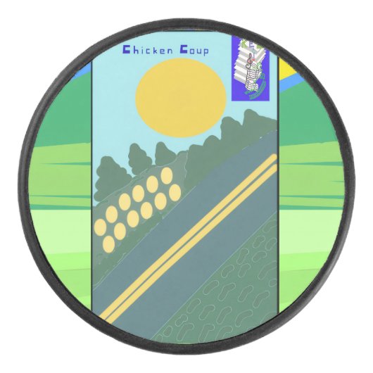 Kippen Coup Hockey Puck (Voorkant)