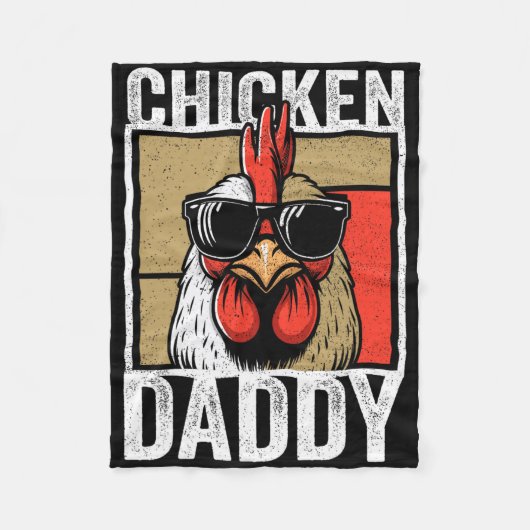 Kippen Daddy Haan Boer Grappige Vaderdag Voor Fleece Deken (Voorkant)