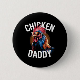 Kippen Daddy Kippen Vader Pluimvee Boer Vader Ronde Button 5,7 Cm