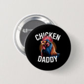 Kippen Daddy Kippen Vader Pluimvee Boer Vader Ronde Button 5,7 Cm (Voorkant /achterkant)