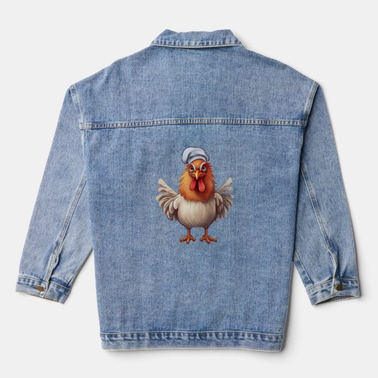 Kippen dag Halloween dag Denim Jacket (Achterkant)