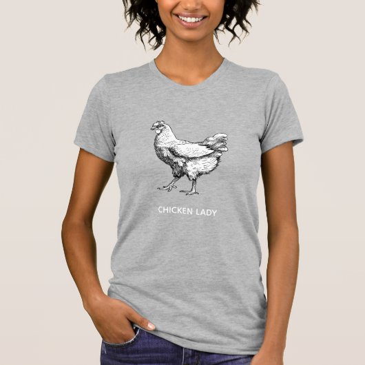 Kippen dame  t-shirt (Voorkant)