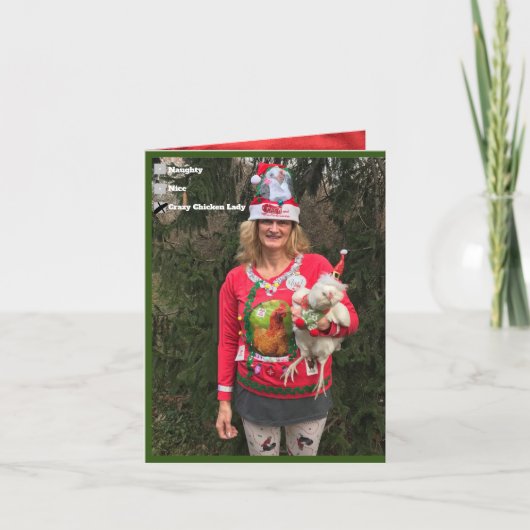 Kippen Dames Kerstkaart Prettig CHICKmas! Kaart (Voorkant)