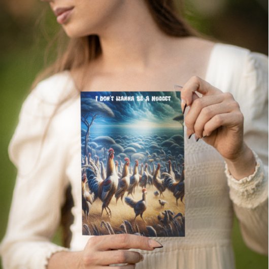 Kippen dansen door de velden briefkaart