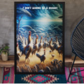 Kippen dansen door de velden poster