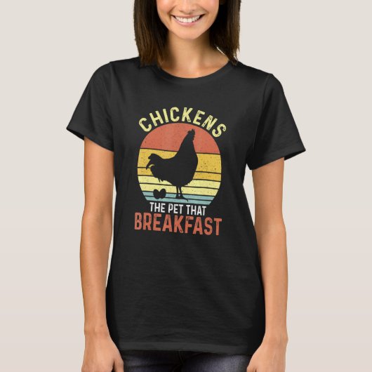 Kippen De Huisdieren Die Ontbijt Poepen T-shirt (Voorkant)