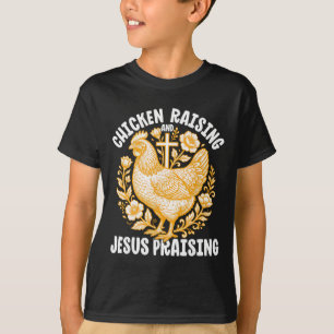 Kippen die Jezus opvoeden en prijzen Haan Christel T-shirt