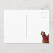 Kippen die kerstkarolen zingen briefkaart (Achterkant)