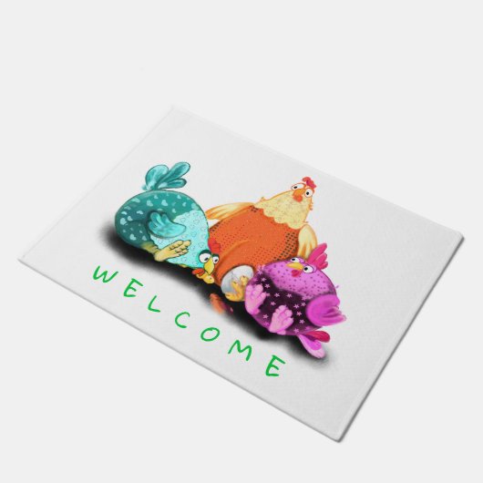 Kippen die op eieren wachten tot zij naar Hatch Do Deurmat (Schuin)