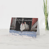Kippen die op Kerstmis van de Kerstman wachten Feestdagen Kaart (Voorkant)