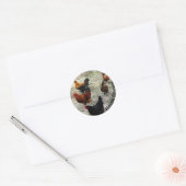 Kippen doen kippenspullen ronde sticker (Envelop)