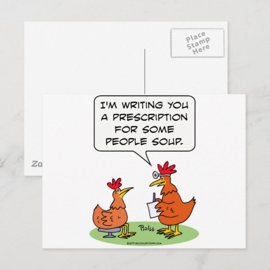 kippen dokterssoep briefkaart (Voorkant / Achterkant)