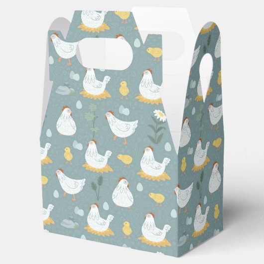 Kippen dromen in de Coop in Blauwgroen Bedankdoosjes (Geopend)