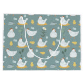 Kippen dromen in de Coop in Blauwgroen Groot Cadeauzakje (Achterkant)