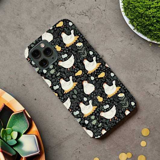 Kippen dromen in de Coop in Zwart Case-Mate iPhone Case