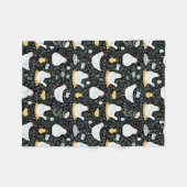 Kippen dromen in de Coop in Zwart Fleece Deken (Voorkant (Horizontaal))