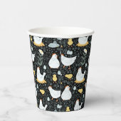 Kippen dromen in de Coop in Zwart Papieren Bekers (Rechts)