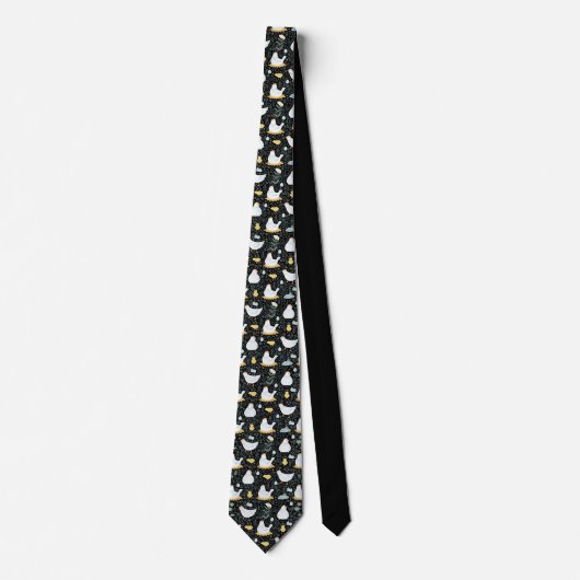 Kippen dromen in de Coop in Zwart Stropdas (Voorkant)