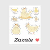 Kippen Dromen in het Hok in Turkooizen Stickers (Vel)
