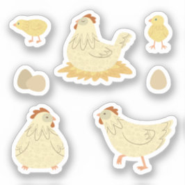 Kippen Dromen in het Hok in Turkooizen Stickers