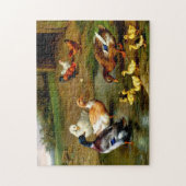 Kippen, eenden en slangen op het Boerderij Legpuzzel (Verticaal)