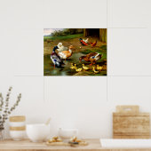 Kippen, eenden en slangen op het Boerderij Poster (Keuken)