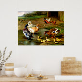 Kippen, eenden en slangen op het Boerderij Poster (Keuken)