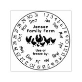 Kippen eeuwigdurende kalender versheid datum #2s zelfinktende stempel (Design)