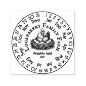 Kippen eeuwigdurende kalender versheid datum #3i zelfinktende stempel (Design)