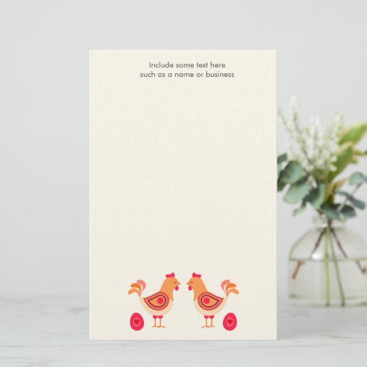 Kippen Eieren Blank Persoonlijk papier (Staand voorkant)