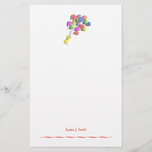 Kippen en ballonnen briefpapier (Voorkant)