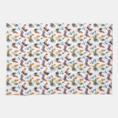 Kippen en Boerderij op de binnenplaats Waterverf l Theedoek (Horizontaal)