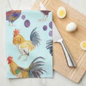 Kippen en Boerderij op de binnenplaats Waterverf l Theedoek (Quarter Fold)