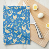 Kippen en eenden in Classic Blue Kitchen Towel Theedoek (Quarter Fold)