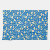 Kippen en eenden in Classic Blue Kitchen Towel Theedoek (Horizontaal)