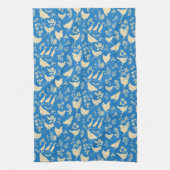 Kippen en eenden in Classic Blue Kitchen Towel Theedoek (Verticaal)