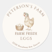 kippen en eieren Country Boerderij Ronde Sticker (Voorkant)