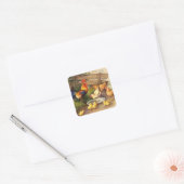 kippen en haan sticker (Envelop)