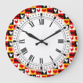 Kippen en harten Country boerderij keuken Grote Klok (Voorkant)