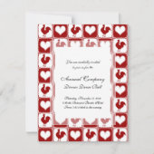 Kippen en harten Rooster Pattern Kaart (Voorkant)