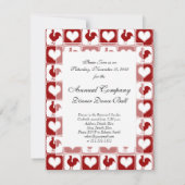 Kippen en harten Rooster Pattern Kaart (Achterkant)