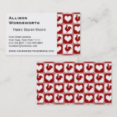 Kippen en harten Rooster Pattern Visitekaartje (Voorkant / Achterkant)